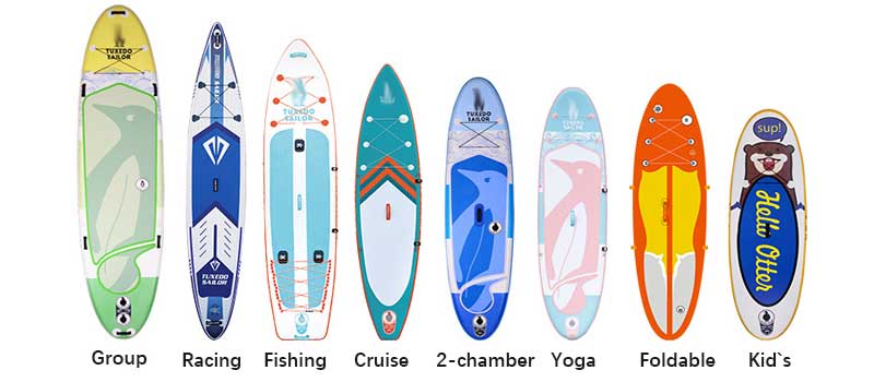 Various SUP board type options